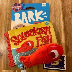 Bark Red & Yellow 'Squeakish Fish' Plush Dog Toy